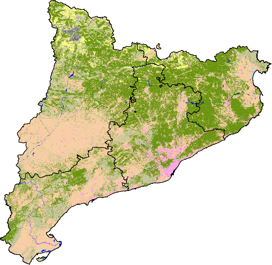 Mapa de Cobertes del Sl per demarcacions